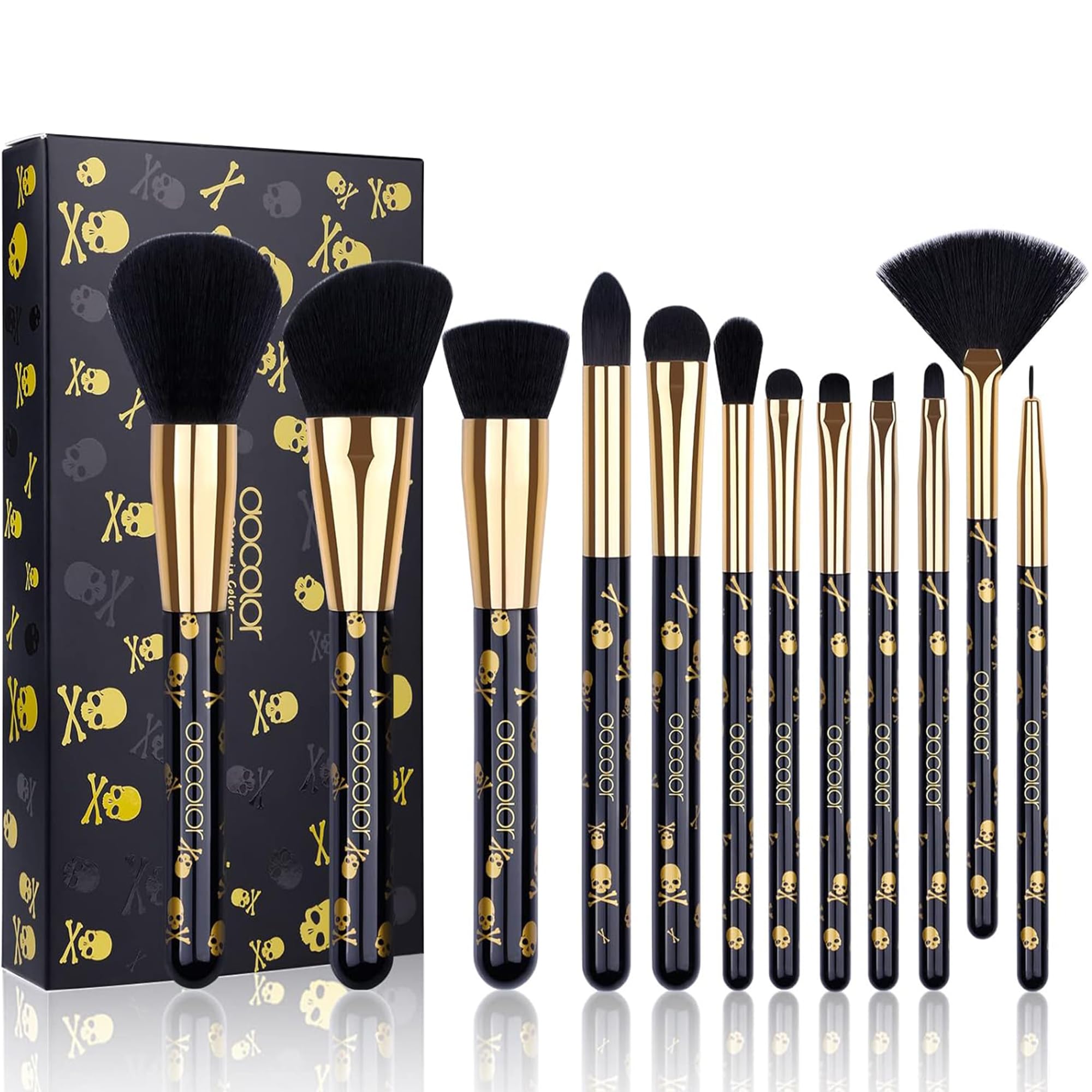 Docolor Goth Makeup Brushes 12Pcs Makeup Brush Set Foundation Contour Eyeshadow Make Up Brushes kit