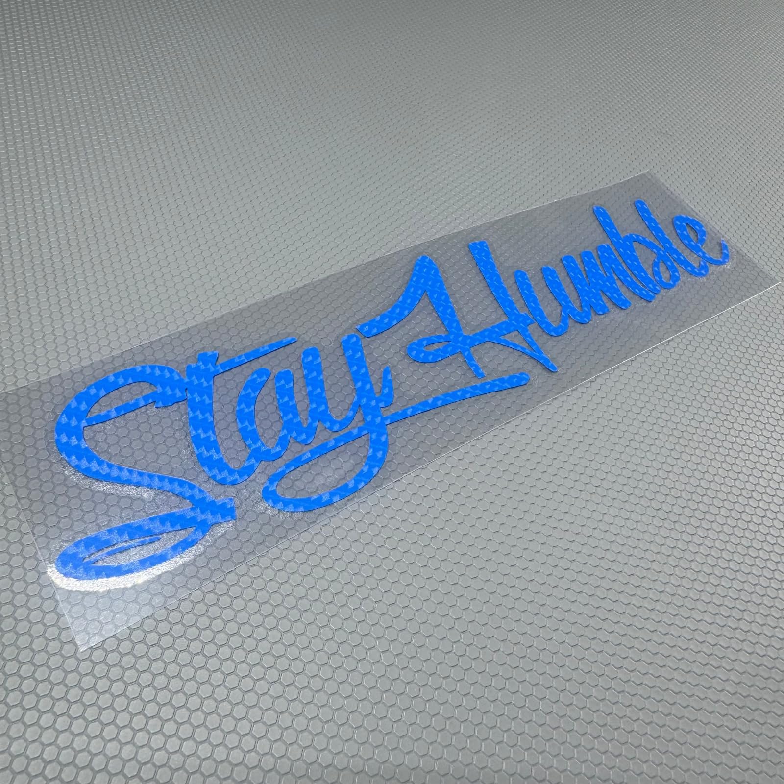 Car Stickers for Stay Humble Auto Front Rear Windshield Window Decal Vans Truck Window Tail Decoration (Carbon Fibre Blue, 500x125mm)