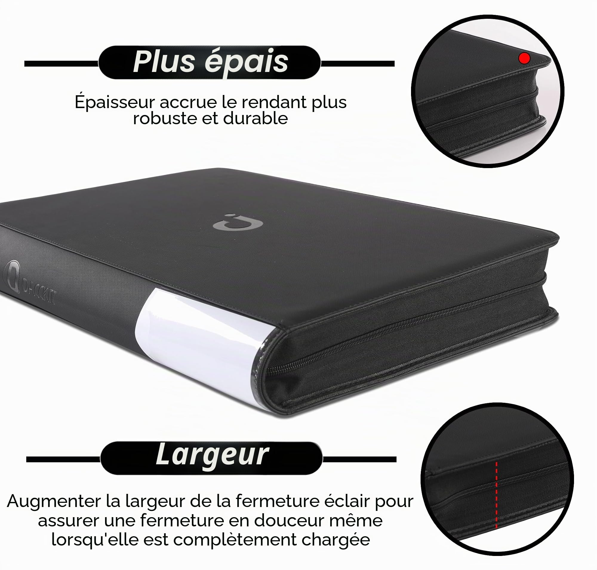 Classeur de cartes de qualité supérieure 16 pochettes – Peut contenir 1600 cartes, album de cartes sans anneaux de 10 x 10 cm avec pochettes pour cartes à collectionner et cartes de sport (modèle C