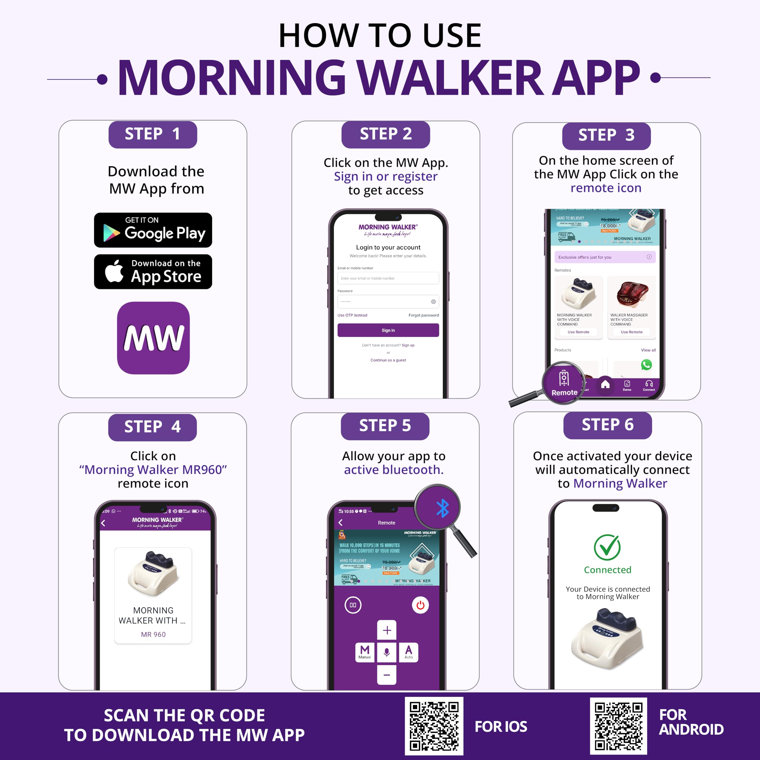 The Original MORNING WALKER with Smart Control & Voice Command, Ideal for Home Exercise, Medically Endorsed, Durable 50W Motor, Operates with Mobile phone, NO SEPARATE REMOTE CONTROLLER NEEDED 2