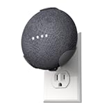 PowerClip Outlet Mount for Google Nest Mini &lpar;Charcoal&rpar;&comma; Speaker Wall Hub for 2nd Generation Google Nest Smart Home Devices&comma; Space Saving&comma; Uses One Outlet Only&comma; Great for Mounting Google Mini Speaker