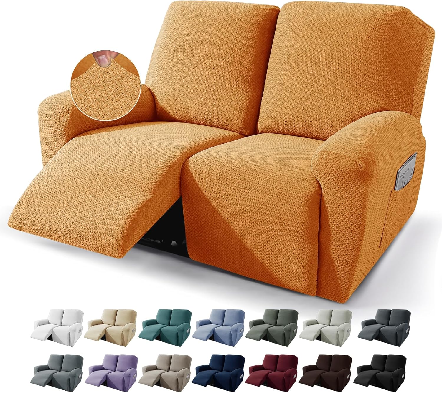 JIVINER 6Piece Loveseat Recliner Slipcover Stretch