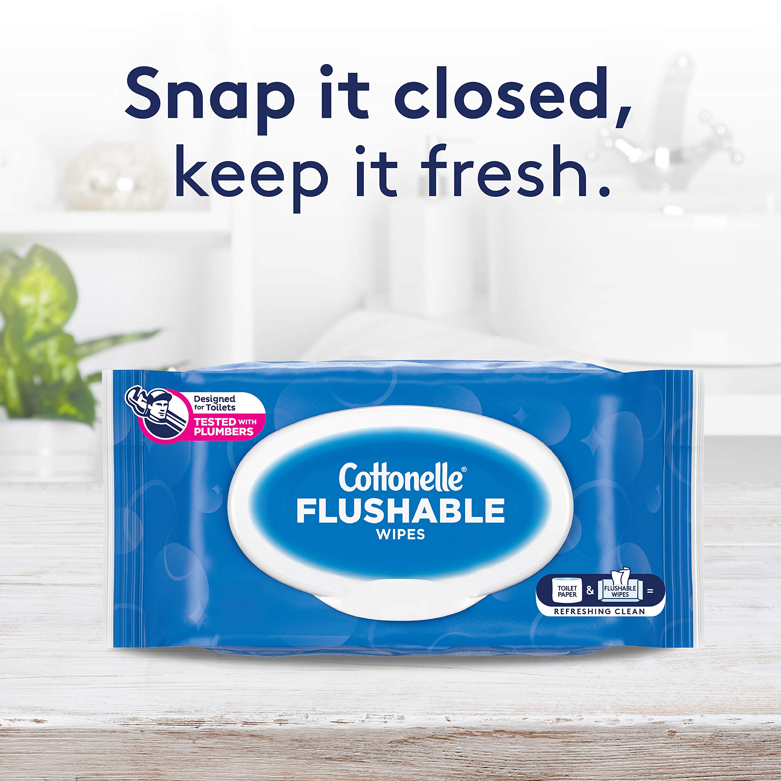 Lingettes Humides Cottonelle XL Rinçables - 4 Packs De 60 - Soit 240 Lingettes