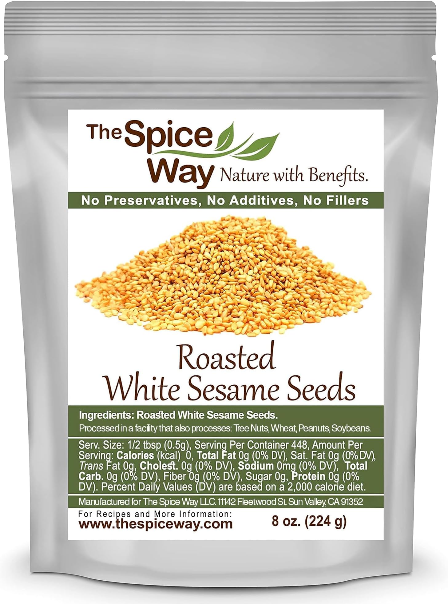 The Spice Way Roasted White Sesame Seeds - 8 oz