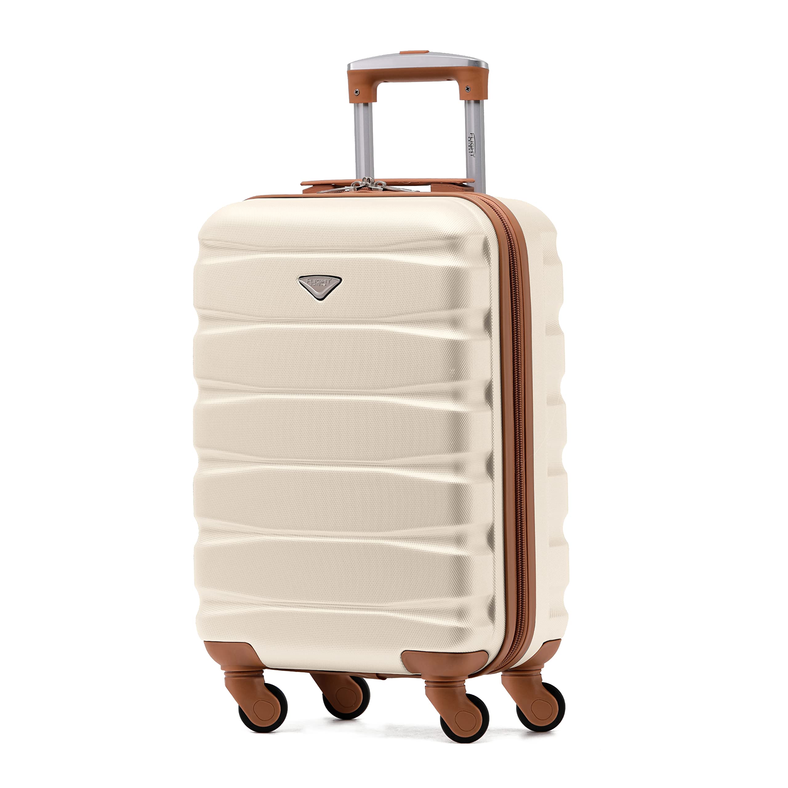 Flight KnightLightweight 4 Wheel ABS Hard Case Small Suitcase Approved for Over 100 Airlines Including easyJet, British Airways, Ryanair, Jet2, Emirates & Many More - Carry On 55x35x20cm