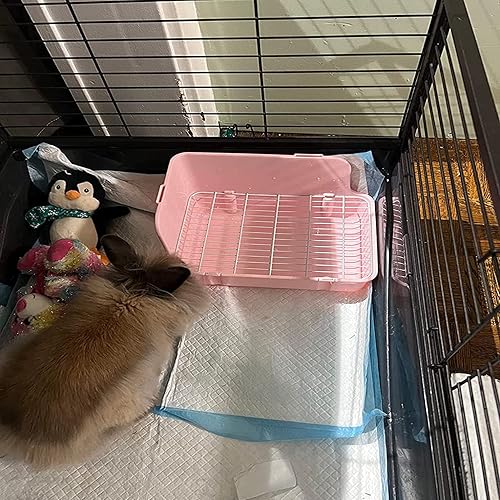 Miniatura 4 de Caja de arena para conejillo de indias, conejito de esquina, inodoro, entrenamiento para orinal con recogedor, escoba, juguetes masticables para