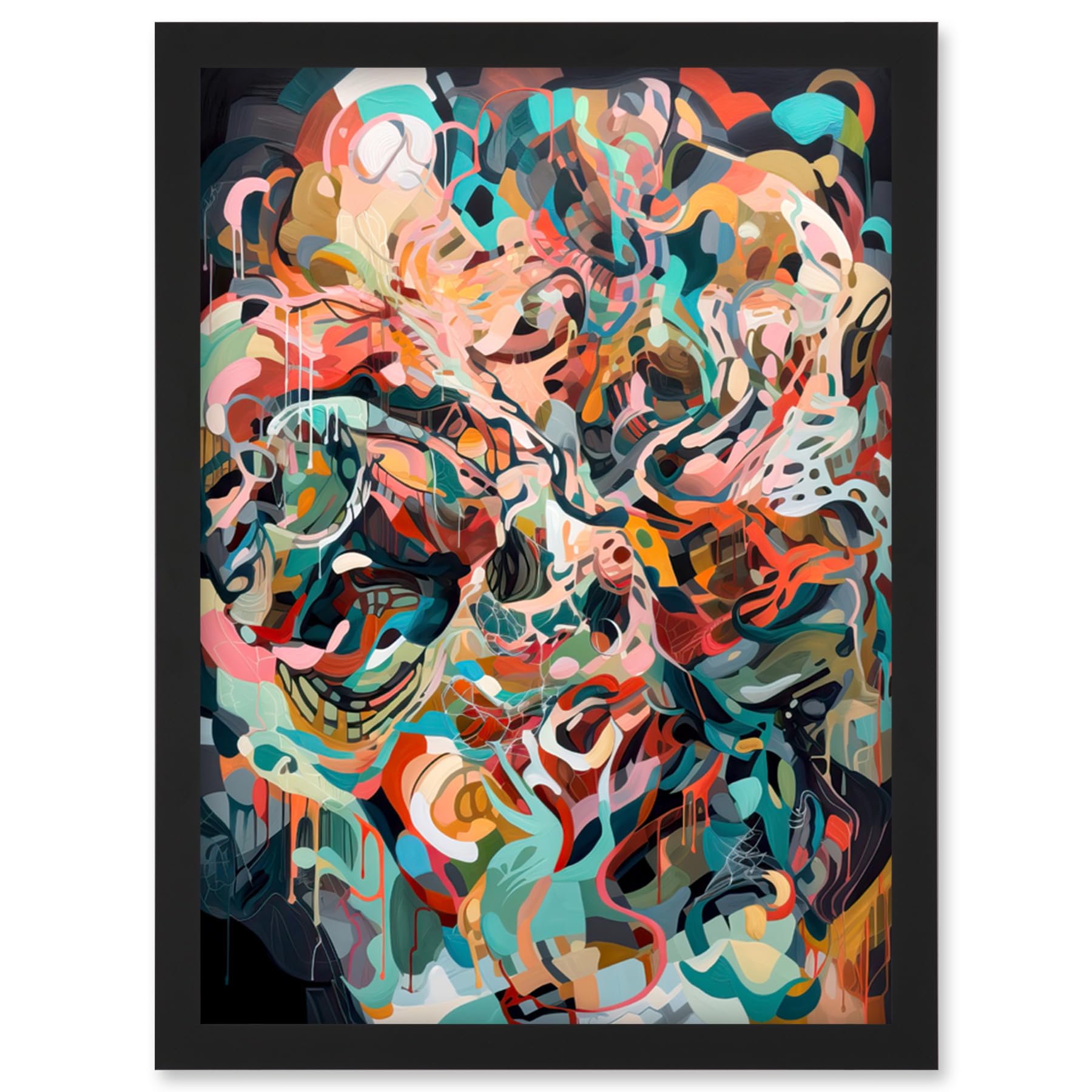 Artery8 Henri Matisse Inspired Abstract Organic Shapes Artwork Framed Wall Art Print A4