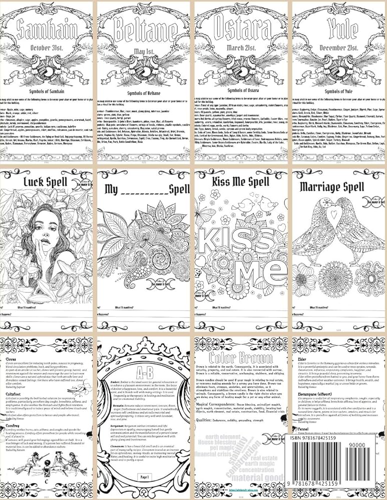 coloring-book-of-shadows-the-wiccan-sabbats-candle-color-meanings-healing-herbs-for-your-rituals-magical-uses-for-essential-oils-color-make-your-own-spells-volume-alastair-aleena-9781678425159-amazon-com-books for Free Printable Book Of Shadows Pages Coloring Book of Shadows: The Wiccan Sabbats, Candle Color Meanings, Healing Herbs for Your Rituals, Magical Uses for Essential Oils, Color & Make Your Own Spells (Volume): Alastair, Aleena: 9781678425159: Amazon.com: Books for Free Printable Book Of Shadows Pages