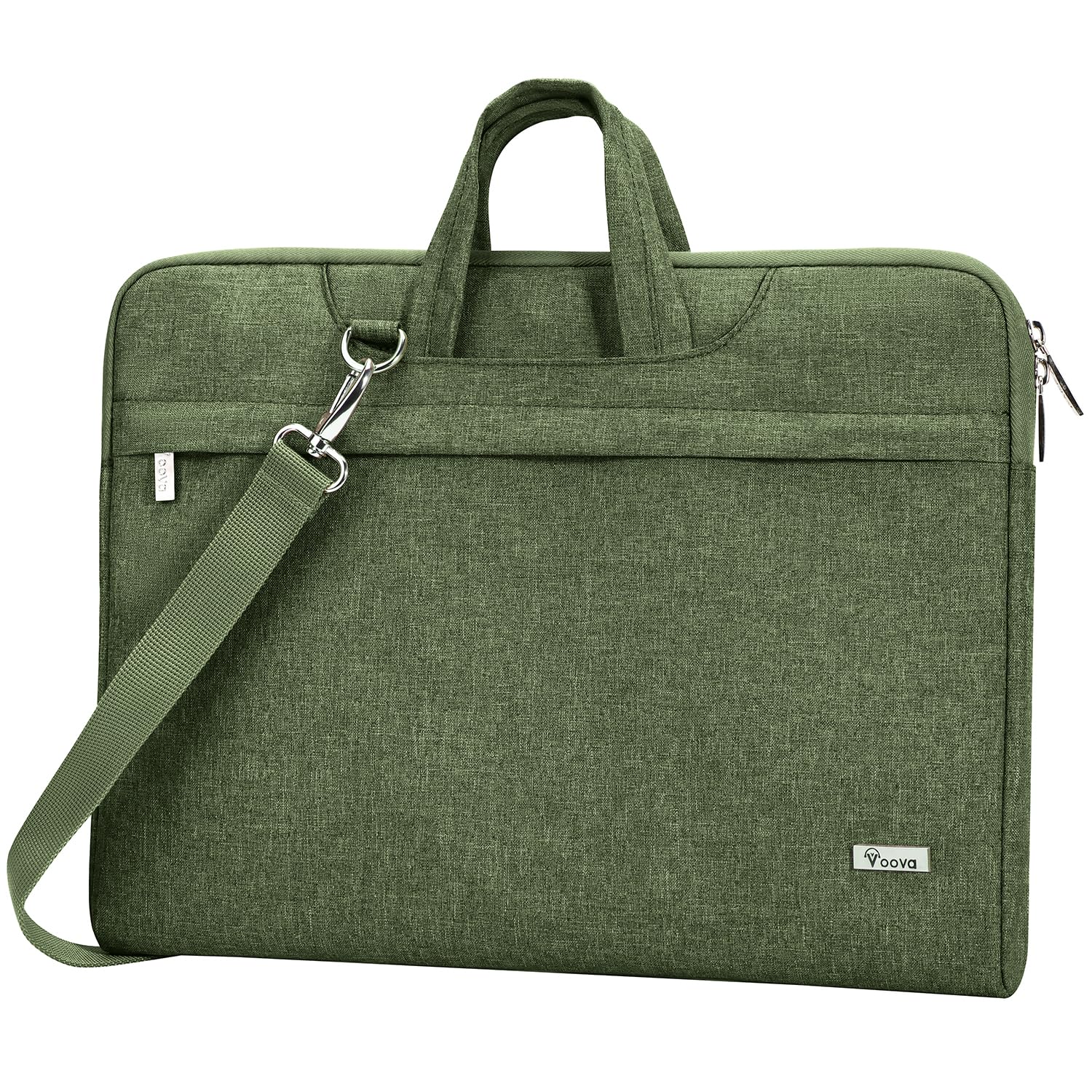 Voova 17.3-17 Inch Laptop Sleeve with Handle, MacBook Sleeve, Army Green | Splash-proof 17.3-inch laptop sleeve with handle and removable strap; fits Dell, HP and Lenovo notebooks for business travel 17-17.3 In Army Green