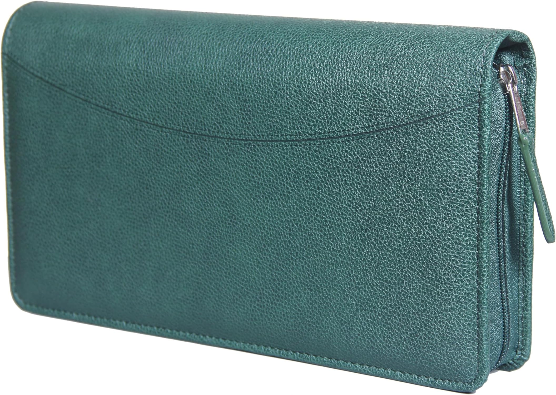 Sukeshcraft Multiple Cheque Book Holder | Original PU Holds Upto 8 Cheque Books, Locker Key Hook, 2 Photo Slots, 1 Pin-Sim Slot, 13 Credit/Debit Card Slots with Matching Zipper (PU -2Tone Green)