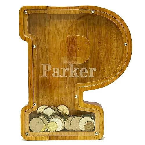 Vista 31 de Personalized Wooden Alphabet Piggy Bank-Kids Piggy Bank-Boys Girls Piggy Bank-Coin Piggy Bank-Bank-Can be Used as Christmas-Birthday Gift-Kids Gift