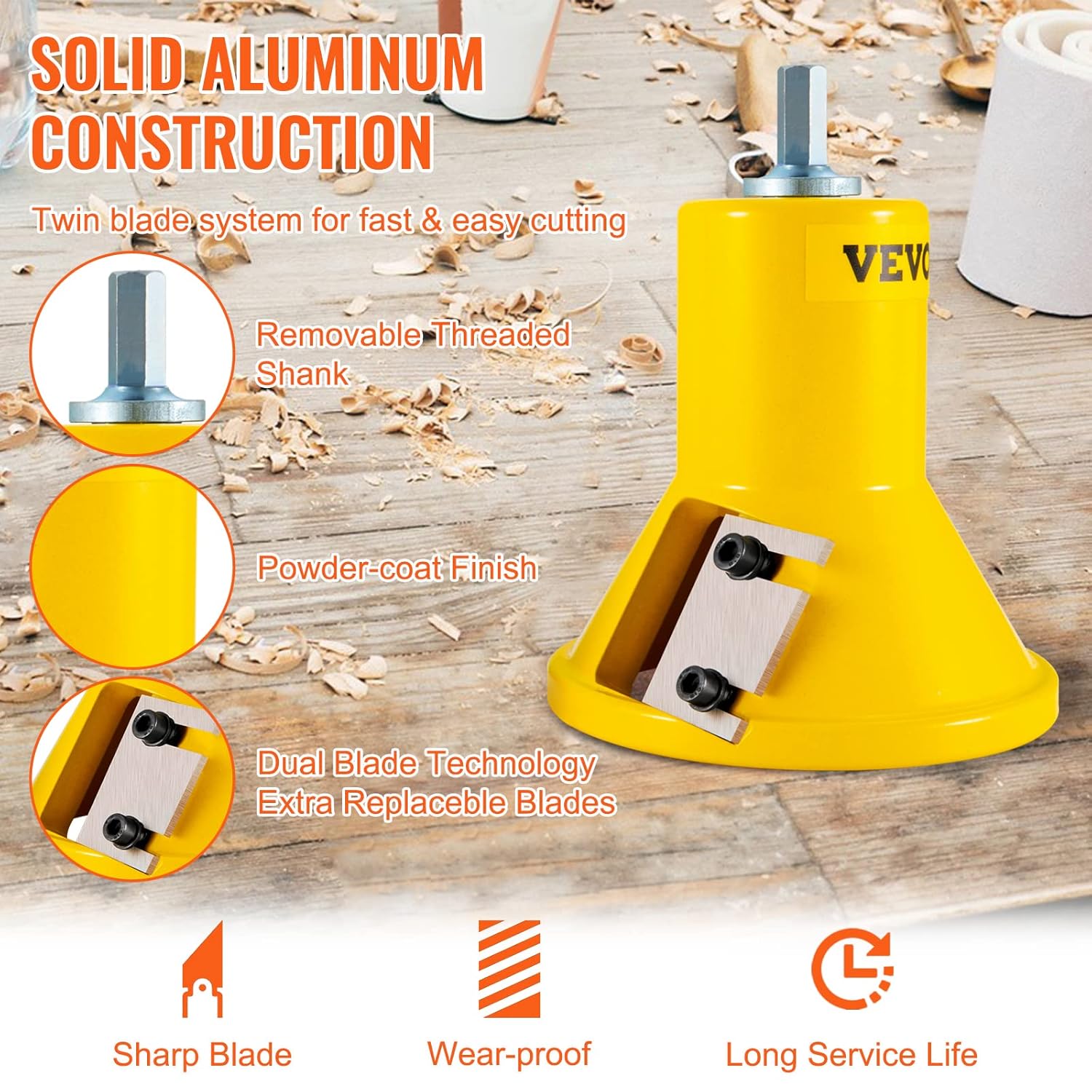 VEVOR Tenon Cutter, 1 In./25.4 Mm, 1.5 In./38 Mm, 2 In./50.8 Mm, Steel Log Furniture Cutter KSZYCHYCY1152OLELV0 - The Home Depot - Foto 3