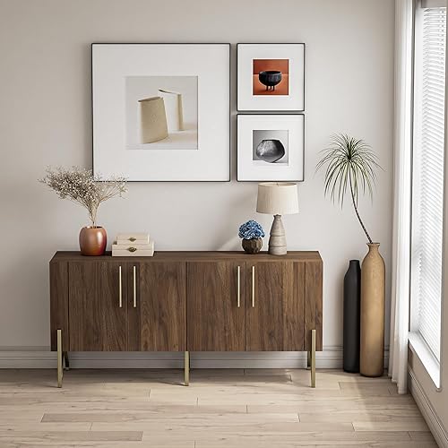 Miniatura 5 de roomfitters Soporte de TV moderno de mediados de siglo para televisores de hasta 65 pulgadas, aparador buffet con almacenamiento, credenza para sala