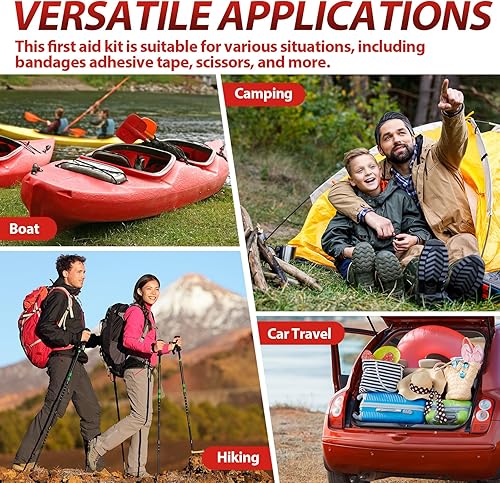 Miniatura 6 de Geiserailie 10 bolsas pequeñas de primeros auxilios, mini kit de emergencia de tamaño de viaje, suministros de paquete de autocuidado a granel para