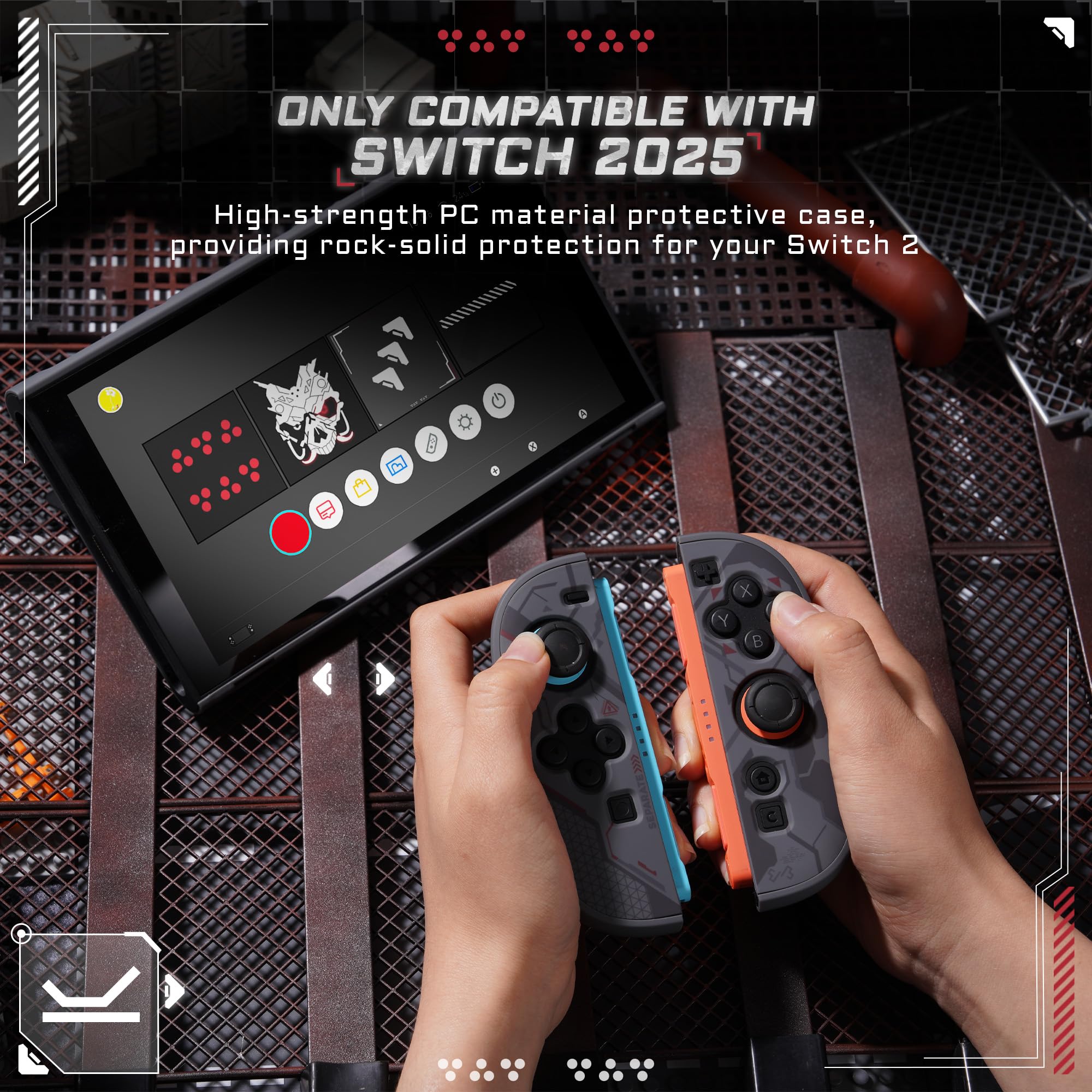GeekShare Guscio protettivo compatibile con Switch 2, custodia agganciabile compatibile con Switch 2, cover con design antigraffio e antiurto - Cyborg Mech