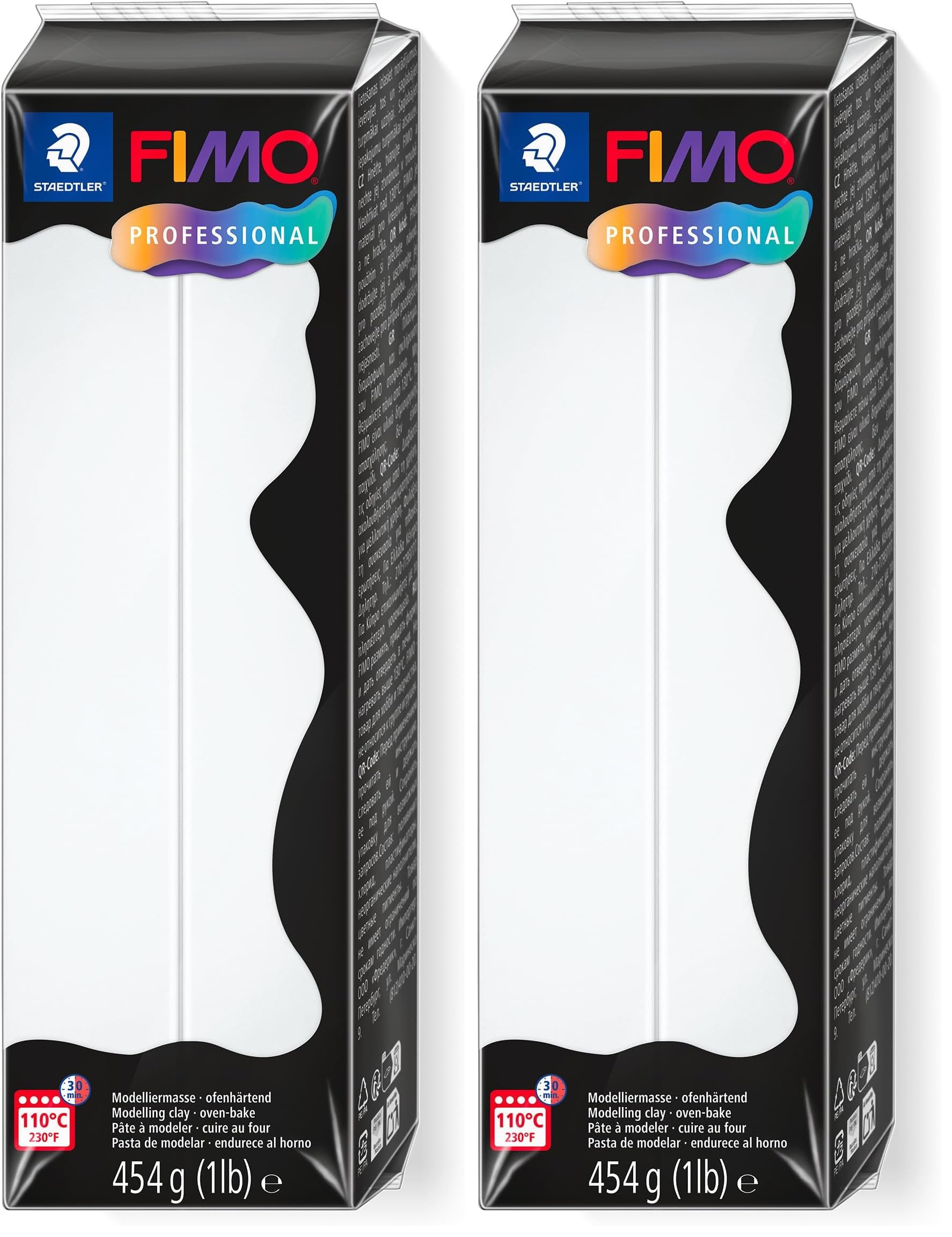 STAEDTLER-8041-0 ST pasta de modelar blanca para endurecer al horno en paquete de 2 unidades