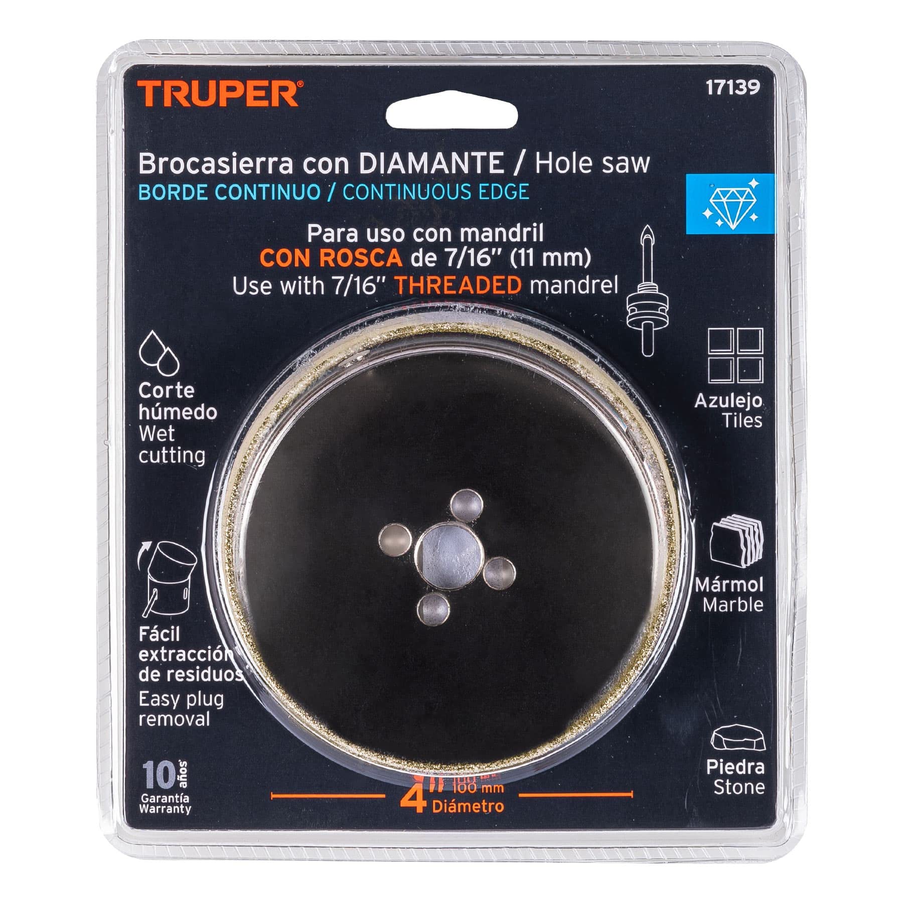 Corona diamante con borde continuo - Ø 100 mm