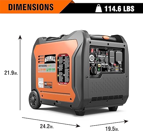Miniatura 20 de GENMAX Generador inversor portátil, motor de gas o propano súper silencioso de 3500 W con capacidad paralela, arranque remoto/eléctrico, ideal
