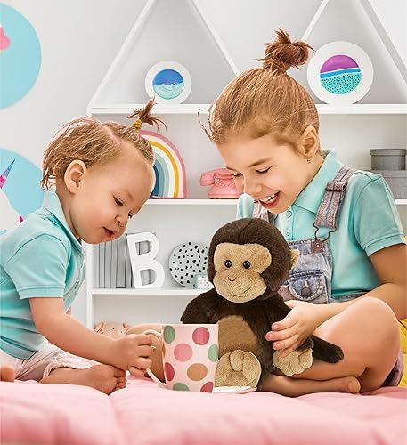 Miniatura 5 de DolliBu Plush Monkey Stuffed Animal - Super Soft Stuffed Animal Monkey Doll, Brown Wildlife Animal Toy, Fluffy Plush Toy for Boys and Girls, Cute