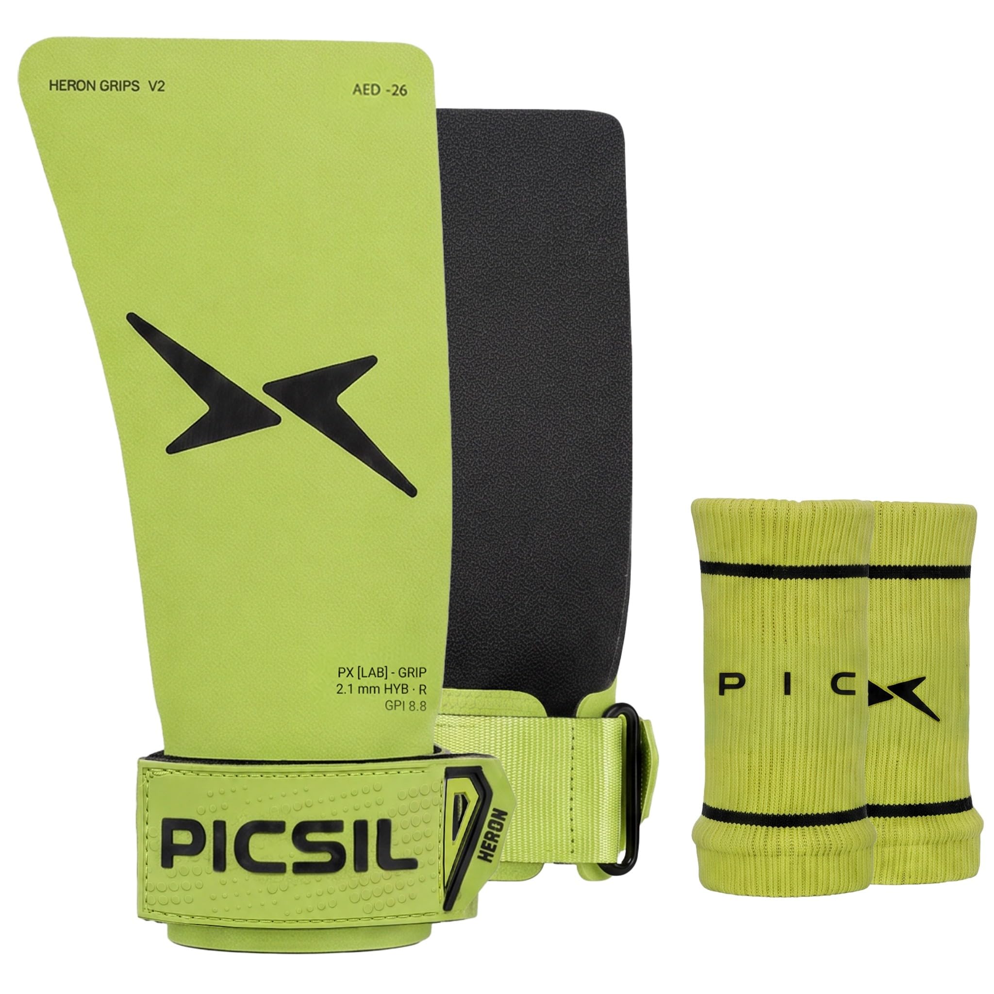 PICSIL Heron Grips, Hybrid Use With or Without Chalk - Citrus, G+