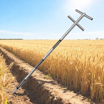 Powder Grain Sampler Probe,Grain Probe Sampler for Powders and Seeds, Stainless Steel Sampler, Grain Thief Sampler, Grain Tester Probe, Grain Sampling Probe for Lab and Field UseDouble Handle 40