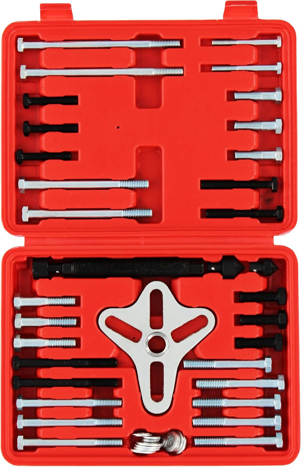 Auto Body Now ABN Harmonic Balancer Puller 46-Piece Tool Kit – Flywheel Remover, Crankshaft Pulley Removal, Steering Wheel Pulling Set