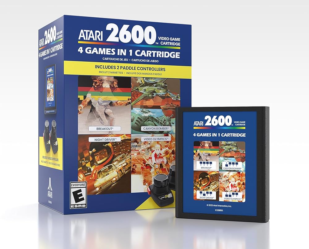 家庭用ゲームソフト Atari 2600 Atari 4 in 1 Game Cartridge 4 in 1 Game Cartridge and Paddle Pack - ATARI 2600+ : Amazon