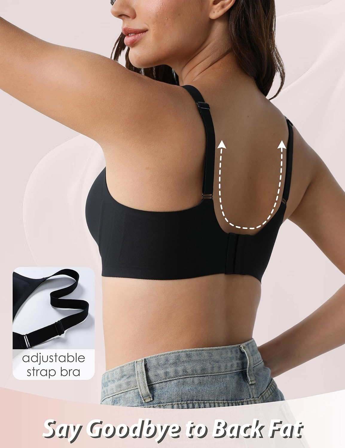 Tarbo Jelly Wireless Bras for Women No Underwire Push Up Bra Full Coverage Soft Comfort Seamless T-Shirt Supportive Bralette - Image 4