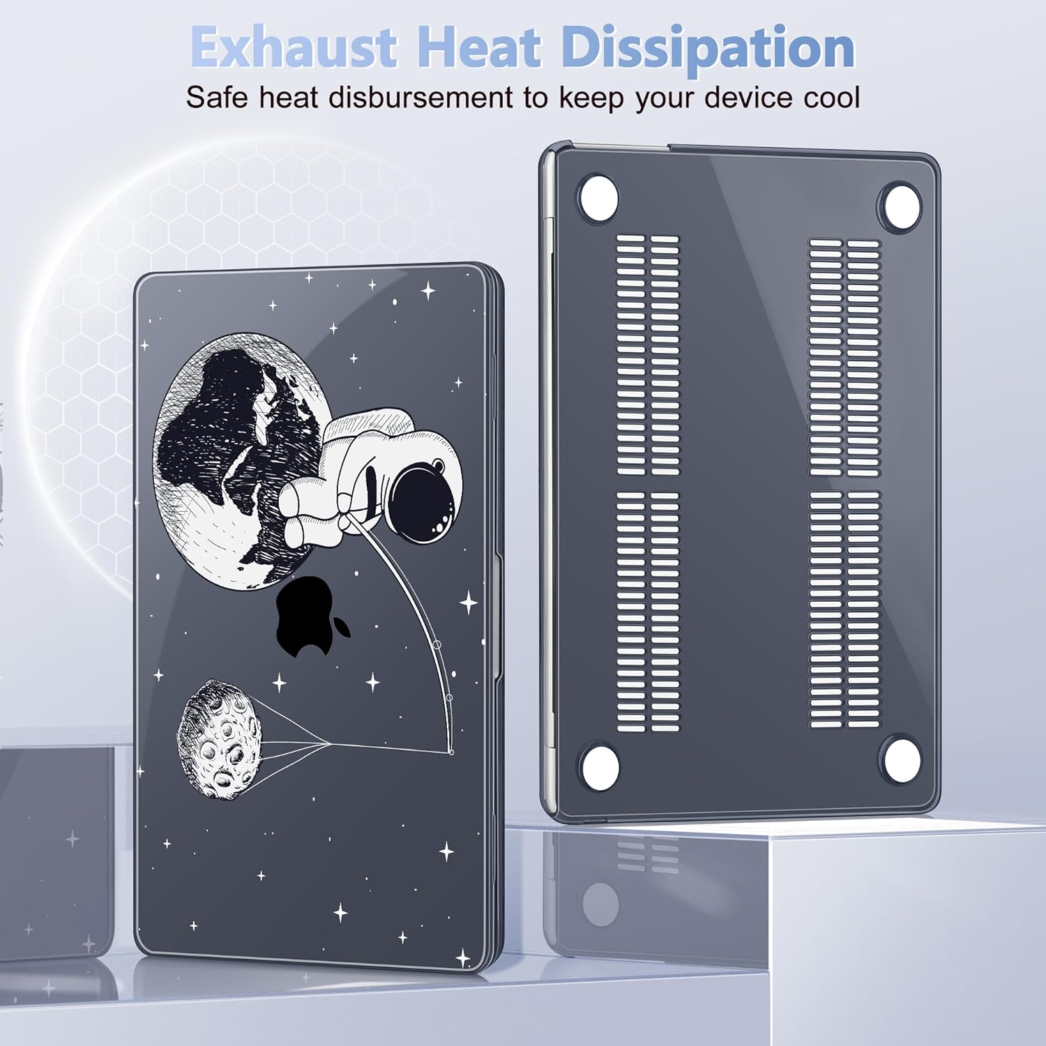 Case for MacBook Air 15 Inch 2025 2024 2023 Release M4 A3241 M3 A3114 M2 A2941, Hard Shell with Screen Protector & Keyboard Cover, Compatible with Touch ID - Astronaut Enjoy - Image 4