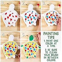 Vista 11 de Creative Roots Tortuga, Erizo y Sol de Mosaico - Pack de 3 Piedras de Paso de Cerámica de 7 Pulgadas & 6 Pinturas Vibrantes, Piedras de Paso DIY