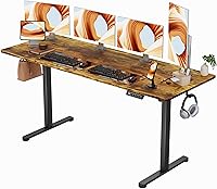 Vista 17 de Furmax Escritorio eléctrico de pie, 59 x 24 pulgadas, escritorio ajustable de altura con ruedas, escritorio de computadora de oficina en casa