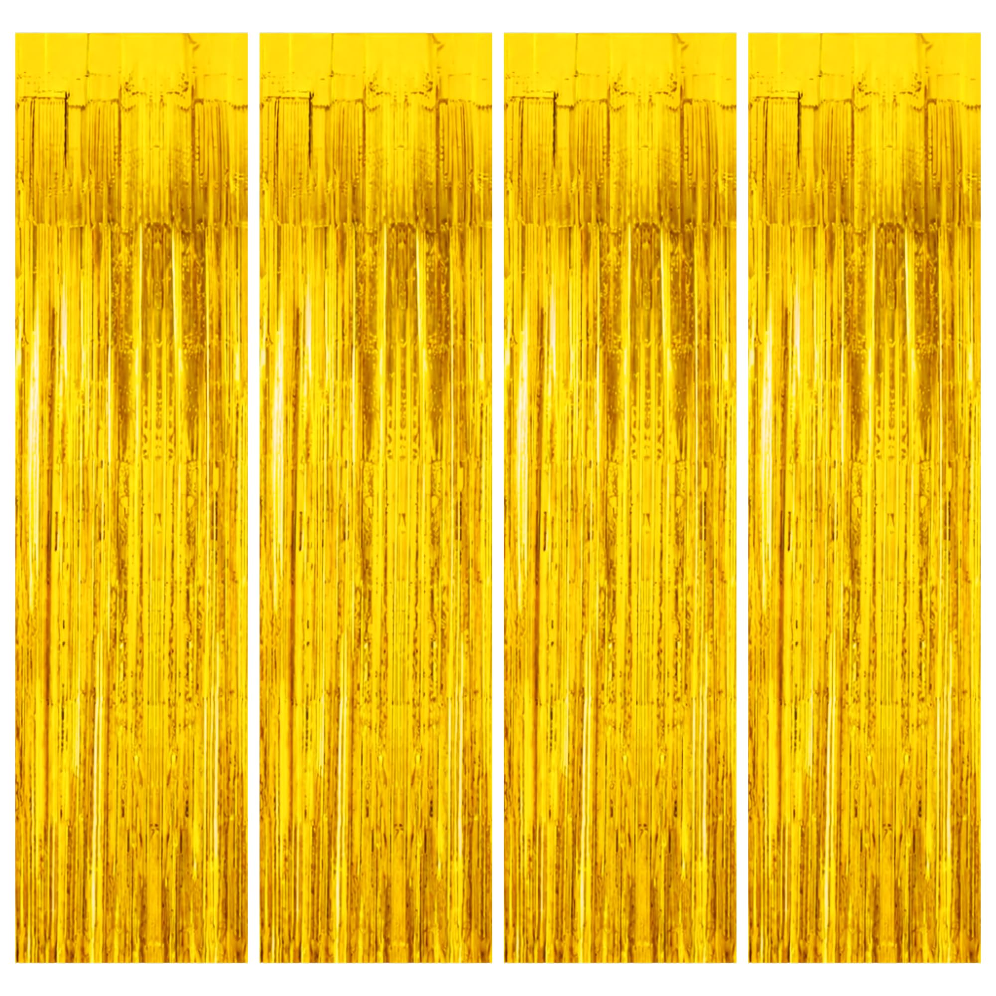 4 Pcs Foil Curtain Happy Birthday Decoration Kit Gold for Anniversary Baby Shower Boys Girls Kids Party Pack Items Set Combo Aluminium Metallic Foil Fringe Shimmer Backdrop-image-41