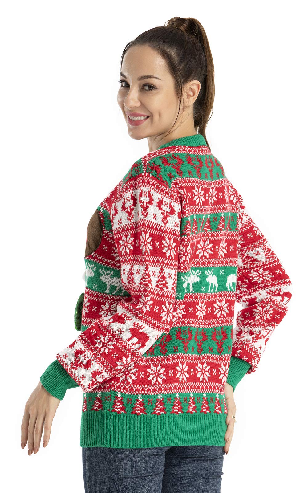Suéter de Navidad feo unisex para hombre con luz LED divertida novedad jersey de punto, 20038-ma, Small