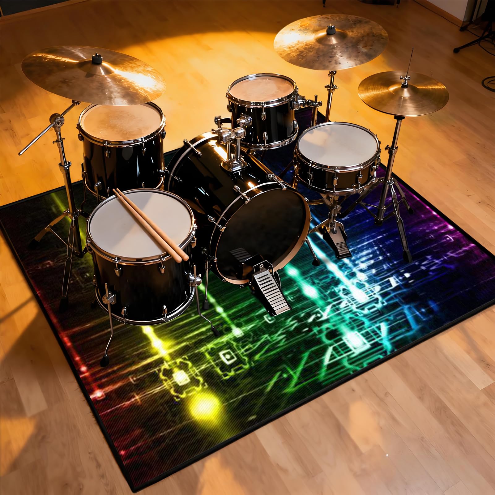 Elektrisches Schlagzeug Teppich 160 x 120 cm Professionelles Schallschutz Trommelmatte, Drum Teppich, Music Carpet Innen und Außen, Trommelteppich für Studio, Wohnung