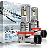 TECHMAX H11 Bulb - 800&percnt; Super Brighter&comma; 6500K Xenon White Fog Light Bulbs with Fan&comma; H11&sol;H8&sol;H9 Compatibility&comma; Pack of 2