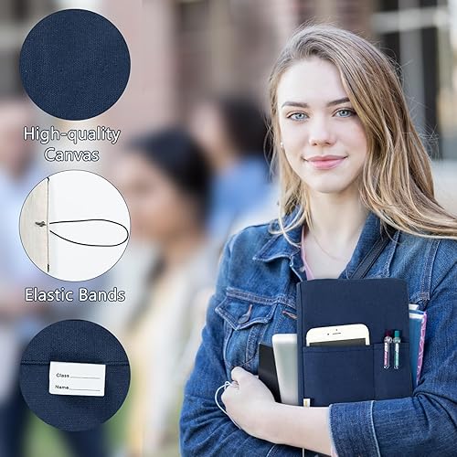 Miniatura 5 de Fundas de lona para libros, protector de libro lavable, funda de libro para novelas de bolsillo, funda ajustable para libros de tapa dura con