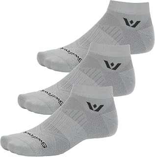 Swiftwick ASPIRE Ankle Socks, Running & Cycling, 3-Pack, Men & Women | Firm arch support, Breathable mesh, Quick dry comfort, Secure heel fit, Ultra light feel, Blister resistant