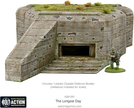 Warlord Bolt Action The Longest Day D-Day Battle Set 1:56 Tabletop Miniatures - Plastic Paintable Miniature WWII Soldiers Set, Unpainted Table Top 28mm Military Minifigures for Adults - Figurines Pack