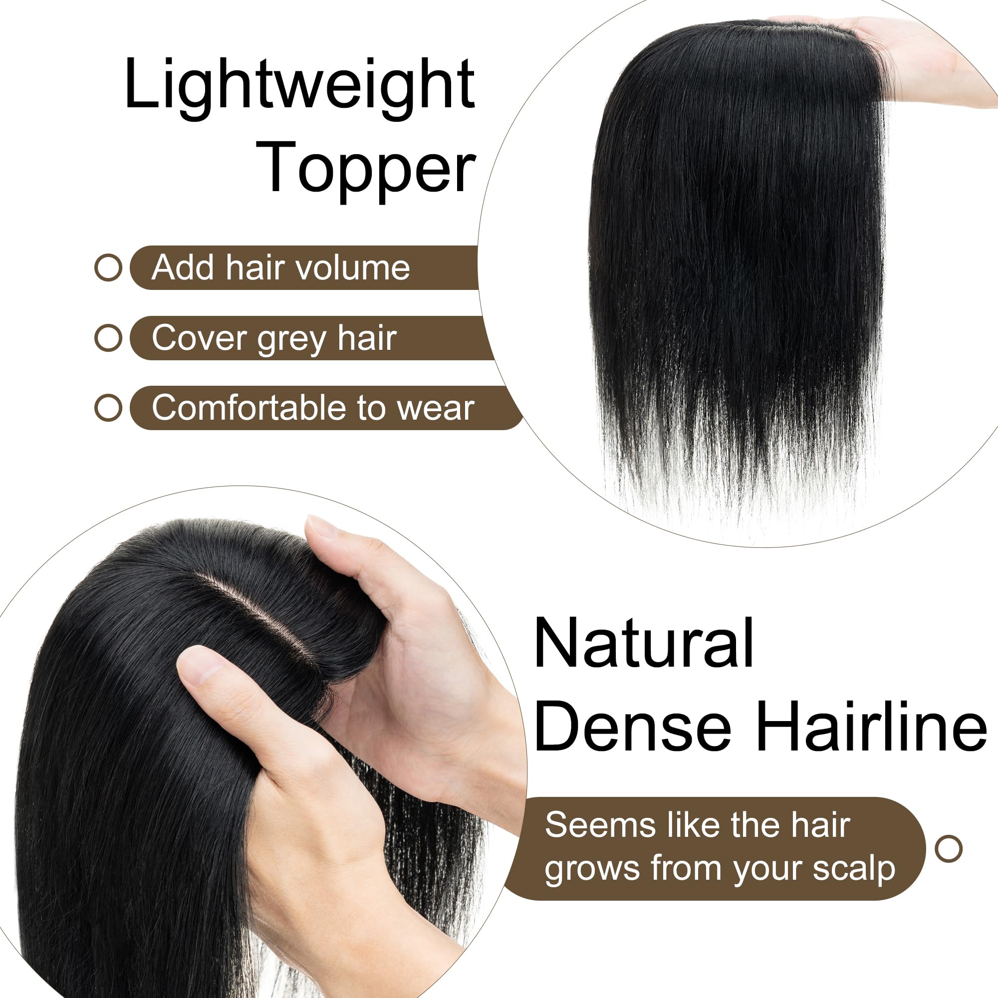 18 Inch Human Hair Clip-In Topper for Volume and Coverage Amazon.com : SEGO Hair Toppers for Women Real Human Hair  main image 3