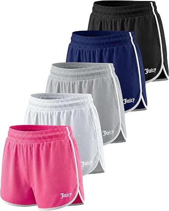 Juicy Couture Womens 3" Mesh Dolphin Shorts Athletic Running Workout Gym Yoga Dance Sports Casual Comfy Active Summer Ladies