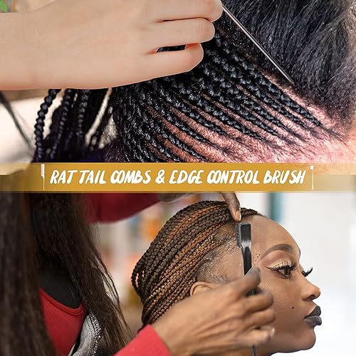 Miniatura 4 de Juego de peines profesionales SalonSilk para cabello natural rizado negro para damas