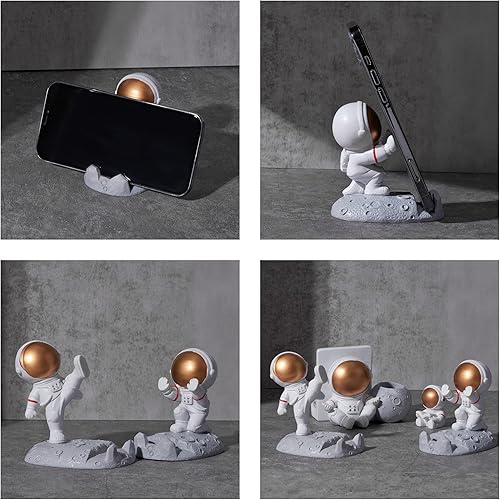 Vista 12 de Estatuas de astronauta, escultura de astronauta, adorno creativo de escritorio de astronauta, arte y manualidades, libro de lectura Libro