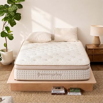 14 inch Hybrid Mattress In A Box Queen,Firm,Organic Cotton Cover