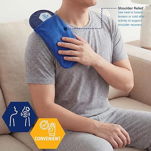 Miniatura 8 de MED PRIDE Paquete de gel caliente reutilizable y cinturón de terapia de frío con funda [2 unidades], bolsa de gel caliente para microondas para