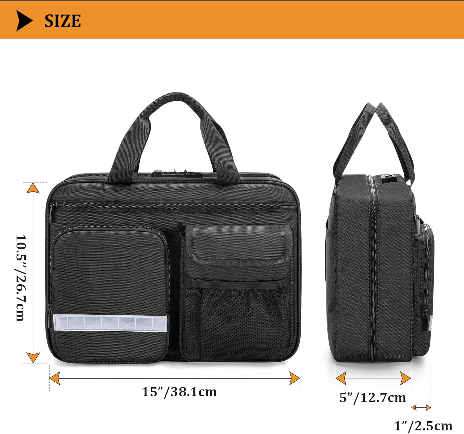 Damero Locking Pill Bottle Organizer, Medicine Storage Bag Medication Organizer Travel Carrying Case for Large Pill Bottles, Medications and Medical Supplies,Black - Image 6