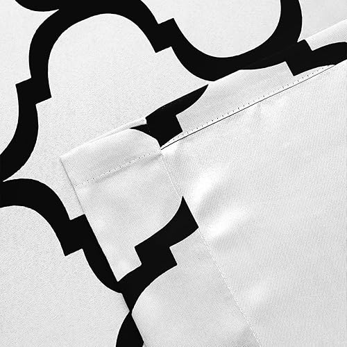 Miniatura 9 de Melodieux Cortinas opacas con ojales para oscurecer la habitación, con estampado marroquí, para sala de estar, dormitorio, 42 x 96 pulgadas, blanco