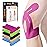 PreCut Kinesiology Tape for Knees, 12 PCS Waterproof KTQUICK Knee Tape for Knee Pain Relief Pre Cut, Original Cotton Athletic Knee Tape, Waterproof & Hypoallergenic Latex-Free for Sports (Pink)