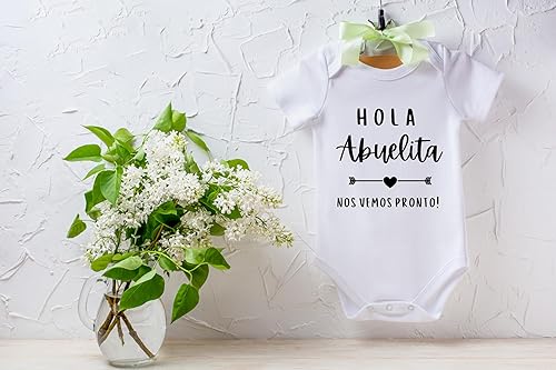 Miniatura 5 de Traje de anuncio de embarazo "Hola Abuelita Nos Vemos Pronto" - Regalo para futuros abuelos