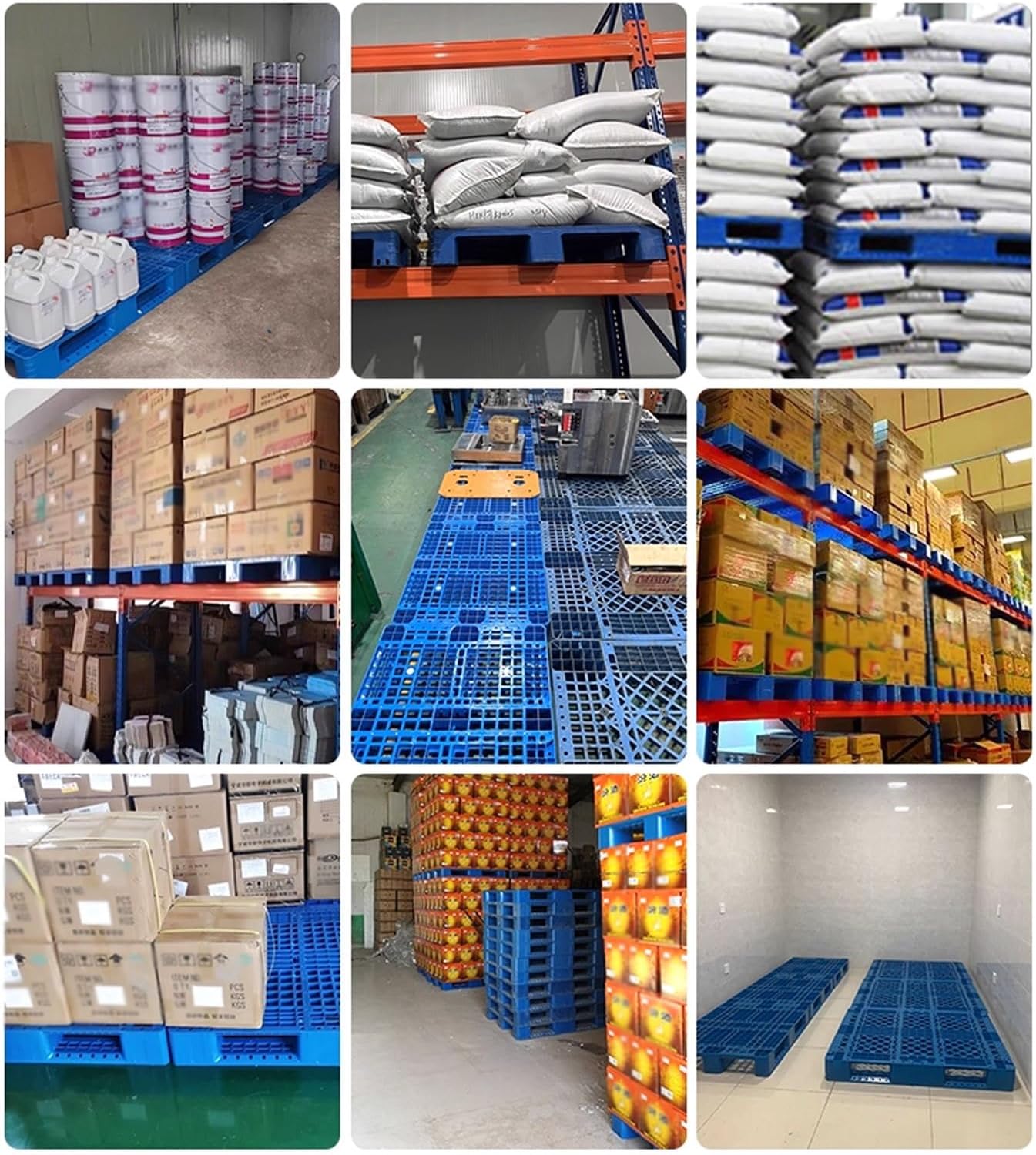 2 Pcs Lightweight Plastic Pallets, Breathable Grid Pad Cargo Pallet for Basement Restaurant Kitchen Supermarket