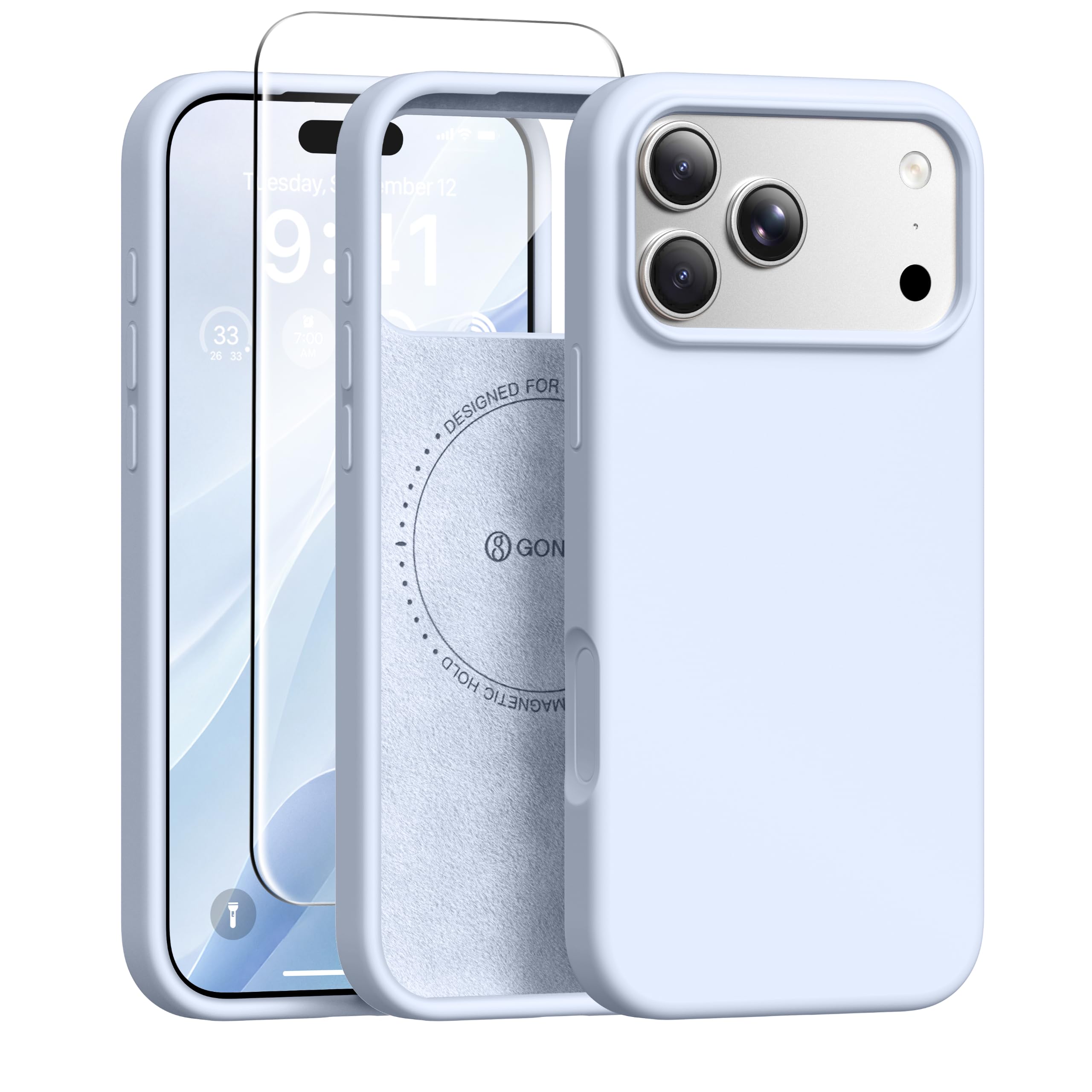 GONEZ for iPhone 18 Pro Case/iPhone 17 Pro Case, Baby Blue